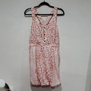 BCBGeneration Cute Pink & White Leapord Print Dress wirh Pockets Size S